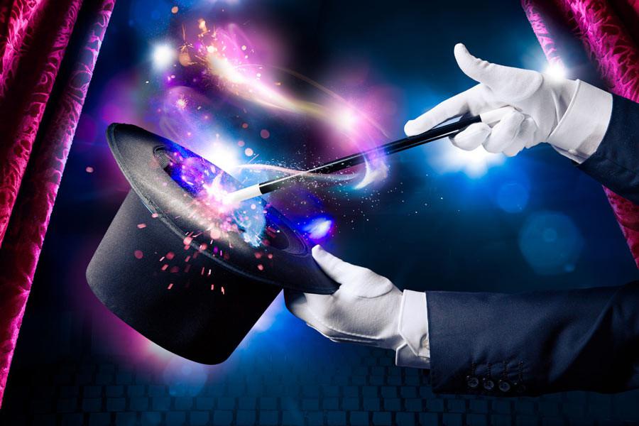 magic trick on stage mural wallpaper