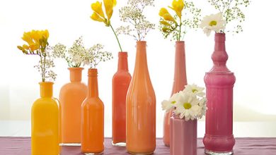 painted bottle vases